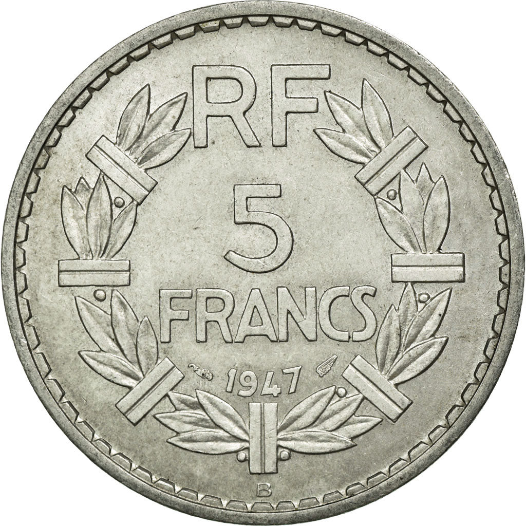 Coin, France, Lavrillier, 5 Francs, 1947, Beaumont le Roger, AU(50-53)
