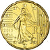 France, 20 Euro Cent, 2013, MS(65-70), Brass, KM:1411
