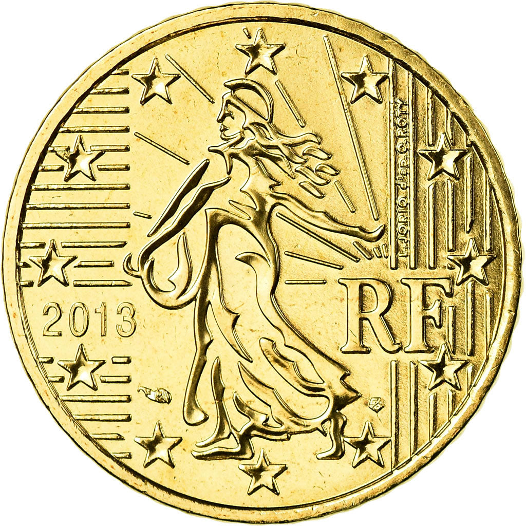 France, 50 Euro Cent, 2013, MS(65-70), Brass, KM:1412