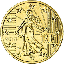 France, 50 Euro Cent, 2013, MS(65-70), Brass, KM:1412