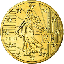 France, 50 Euro Cent, 2010, MS(65-70), Brass, KM:1412