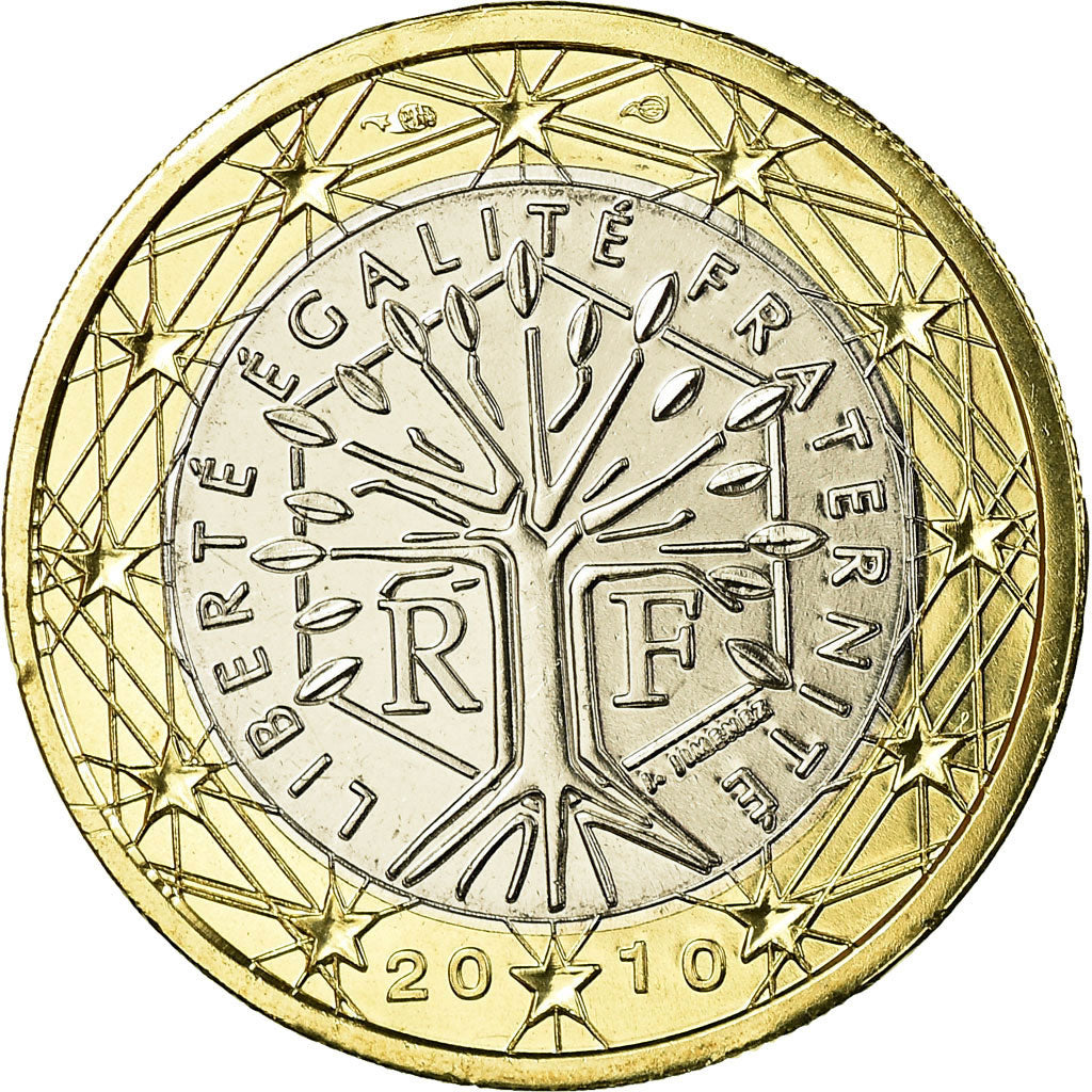 France, Euro, 2010, MS(65-70), Bi-Metallic, KM:1413