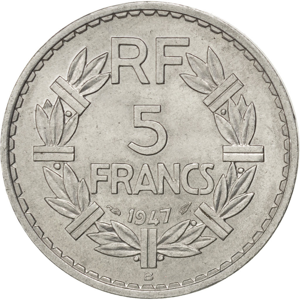 Quatrième République, 5 Francs Lavrillier 1947 B, KM 888b.2