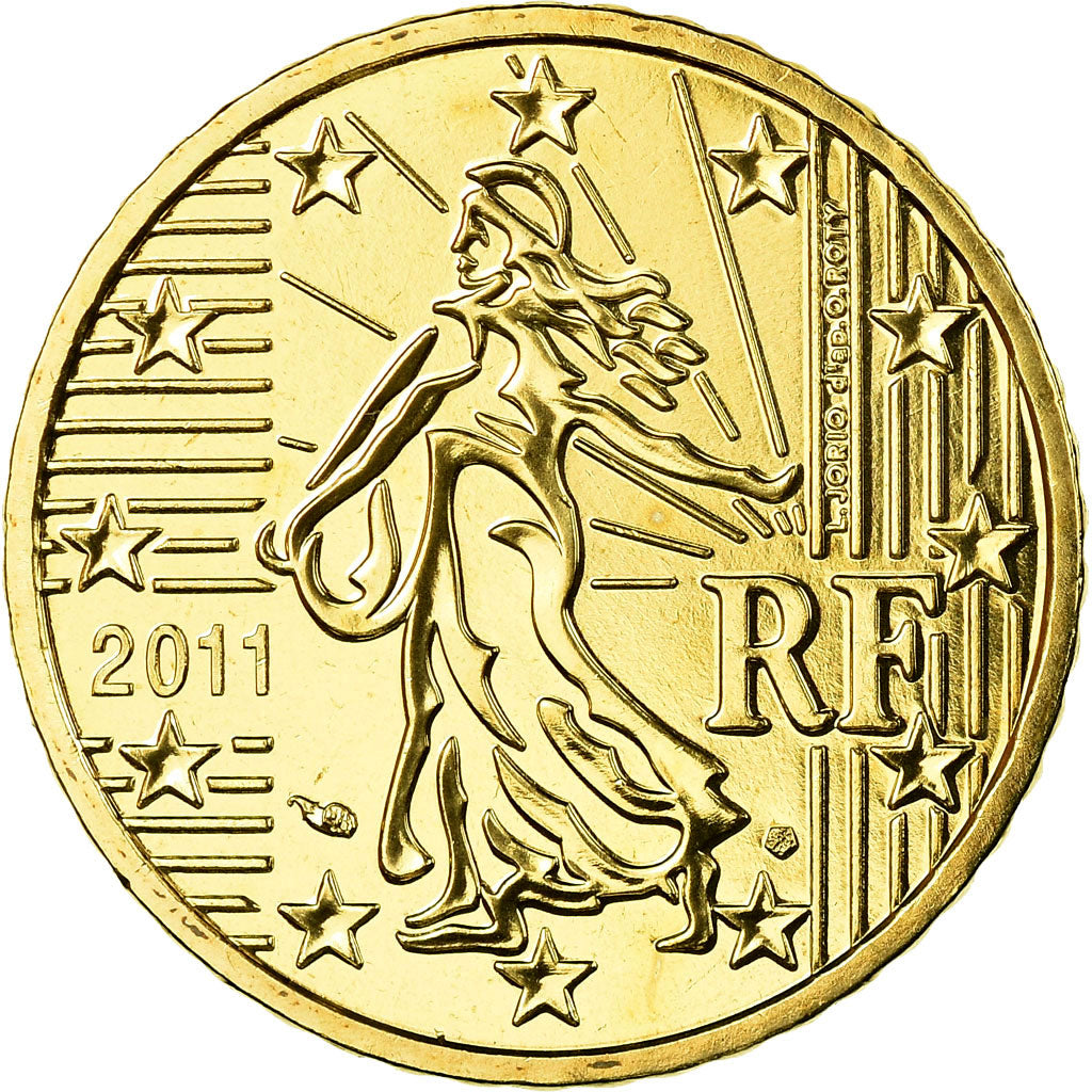 France, 50 Euro Cent, 2011, MS(65-70), Brass, KM:1412