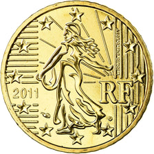 France, 50 Euro Cent, 2011, MS(65-70), Brass, KM:1412