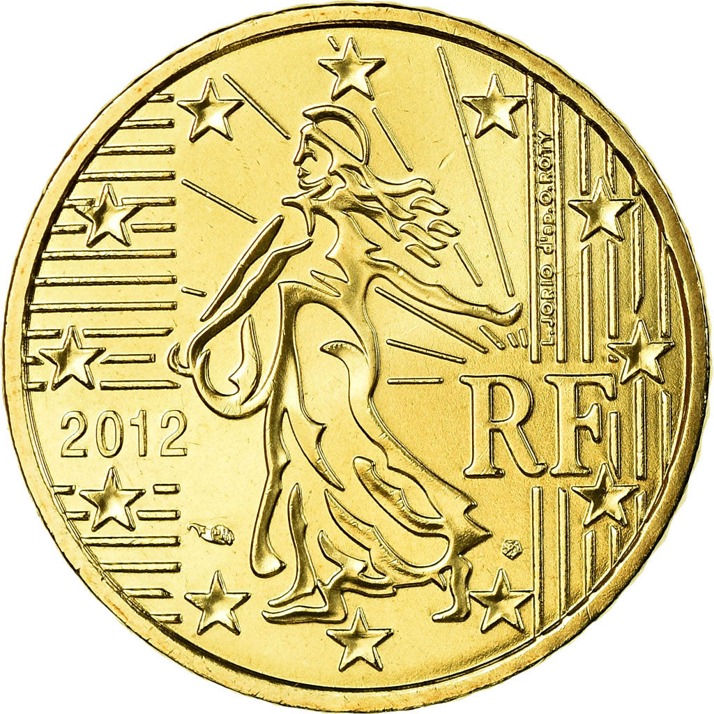 France, 50 Euro Cent, 2012, MS(65-70), Brass, KM:1412