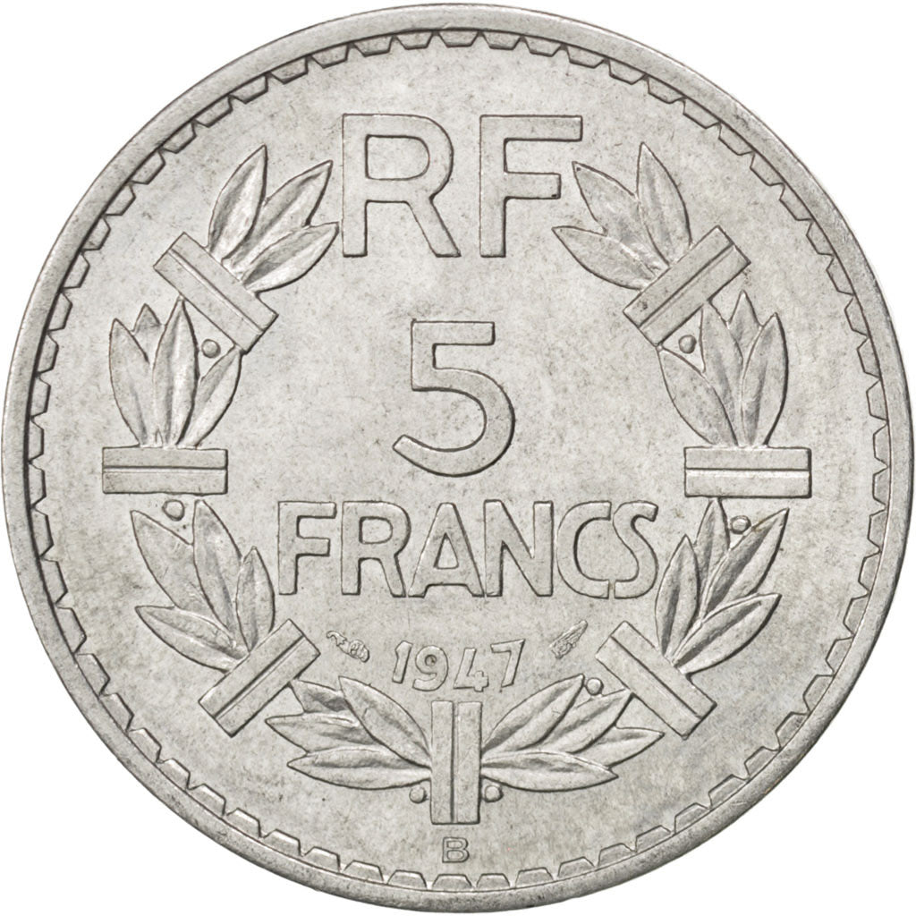 Quatrième République, 5 Francs Lavrillier 1947 B, KM 888b.2