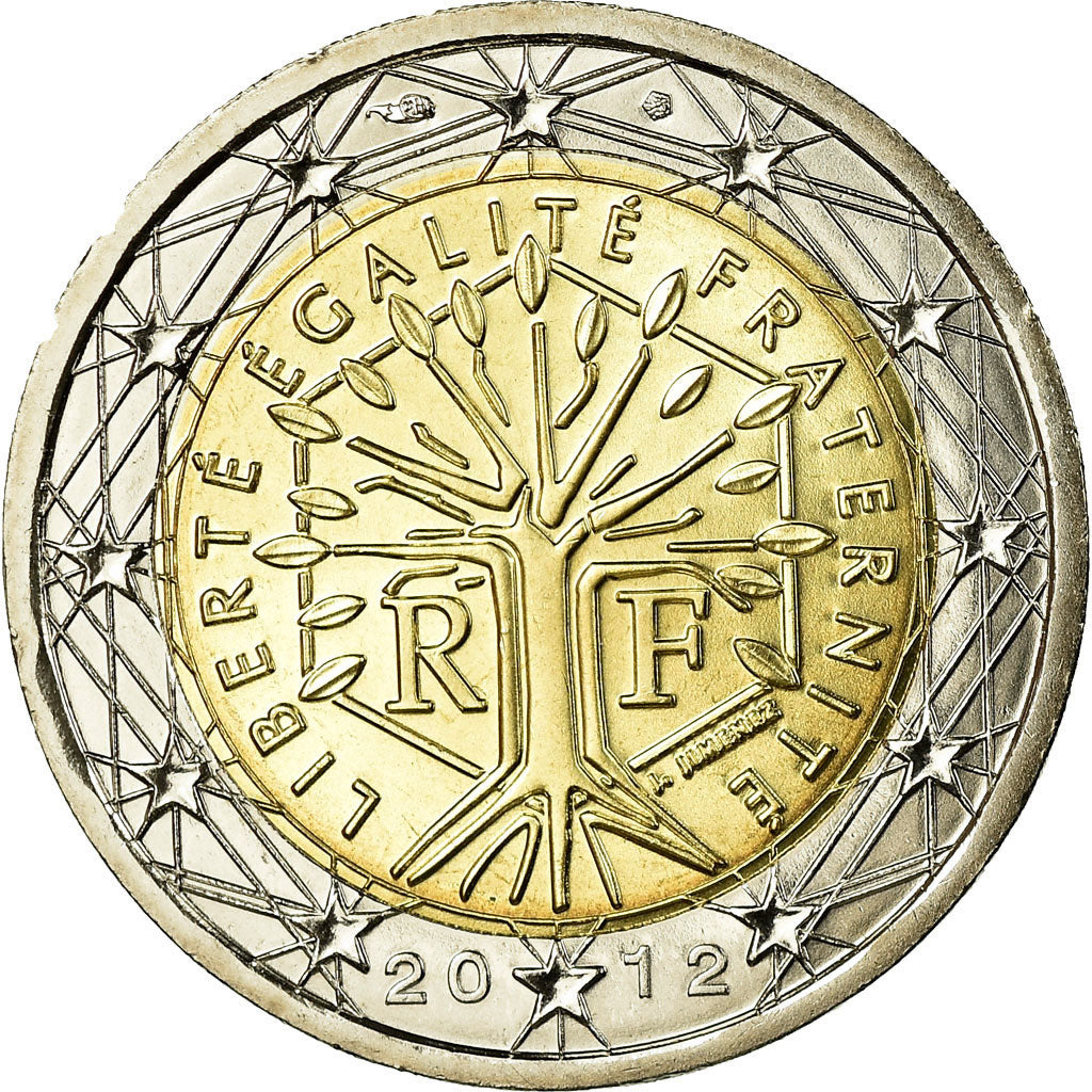 France, 2 Euro, 2012, MS(65-70), Bi-Metallic, KM:1414