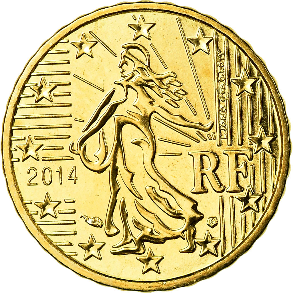 Francia, 10 Euro Cent, 2014, FDC, Ottone
