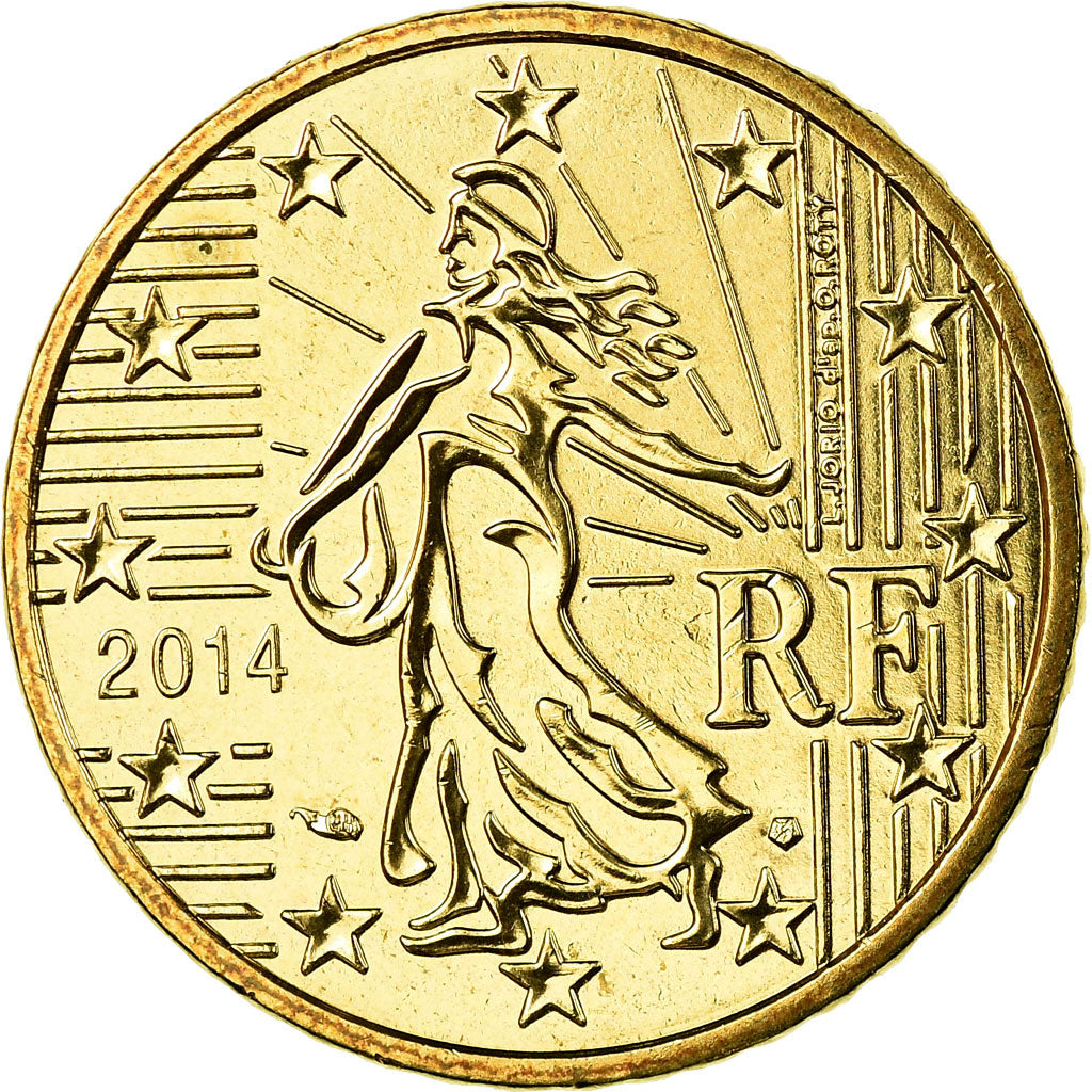 France, 50 Euro Cent, 2014, MS(65-70), Brass