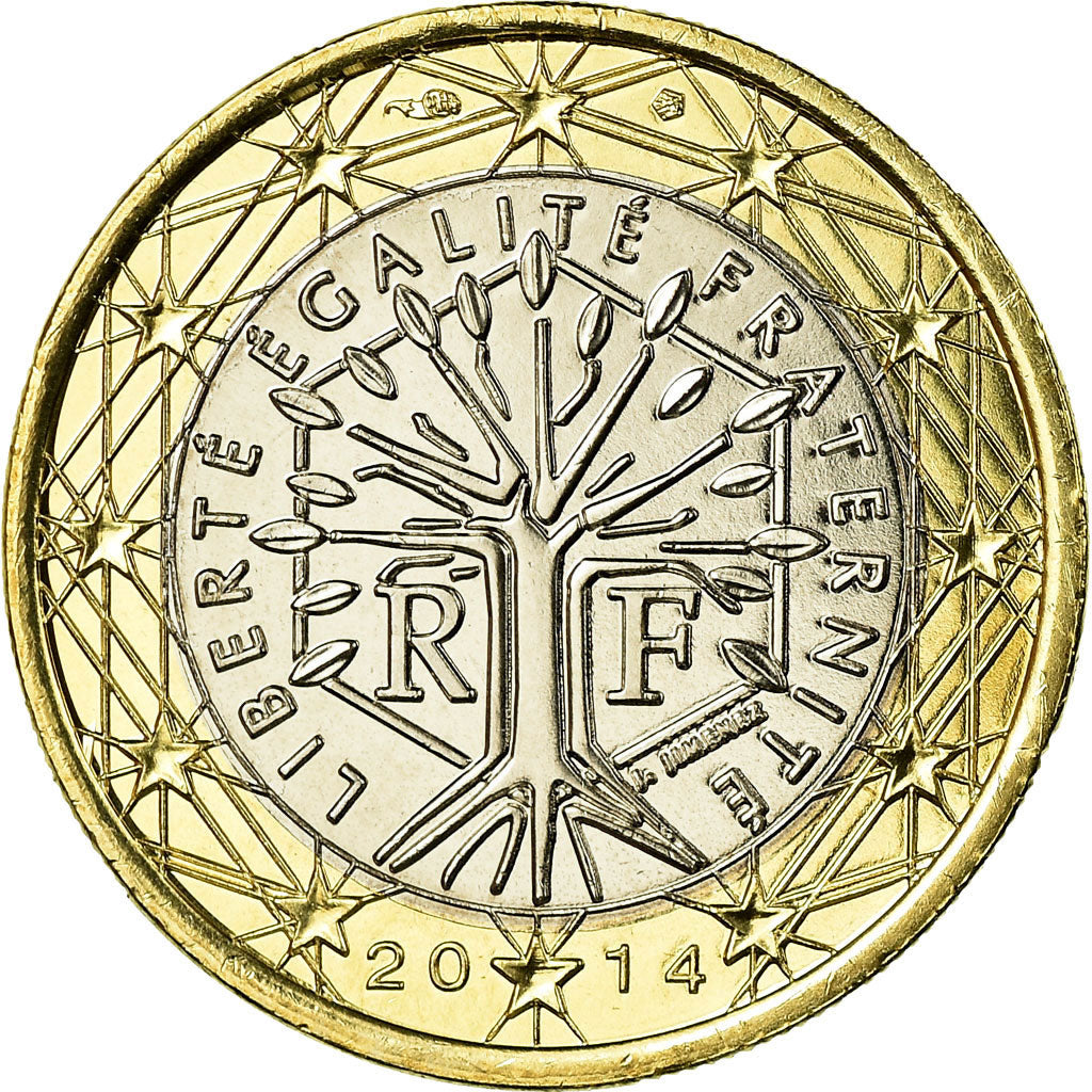 France, Euro, 2014, MS(65-70), Bi-Metallic