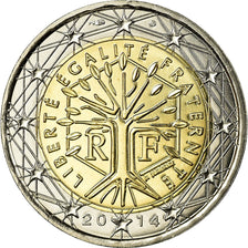France, 2 Euro, 2014, MS(65-70), Bi-Metallic