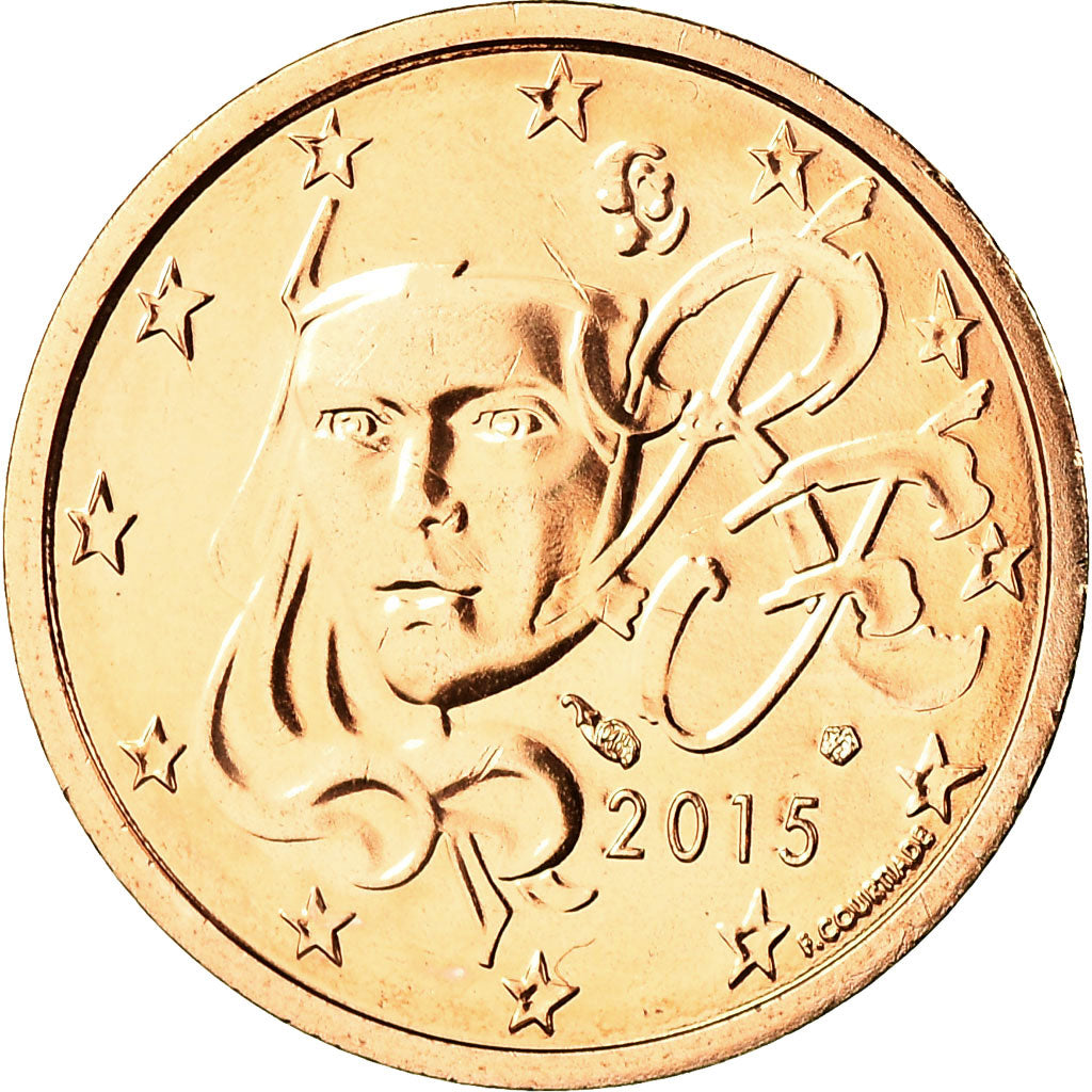 France, 2 Euro Cent, 2015, MS(65-70), Copper Plated Steel