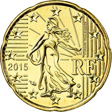 France, 20 Euro Cent, 2015, MS(65-70), Brass