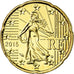 France, 20 Euro Cent, 2015, MS(65-70), Brass