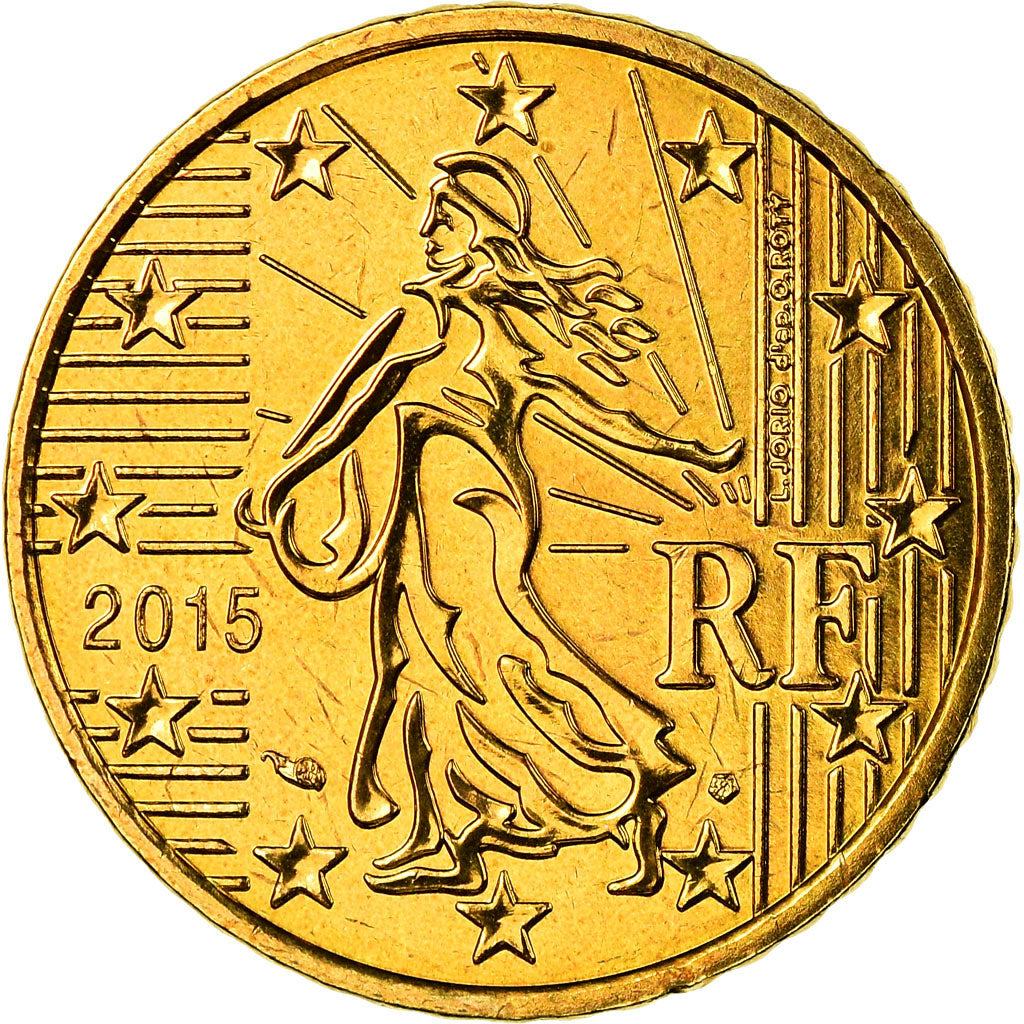 France, 50 Euro Cent, 2015, MS(65-70), Brass