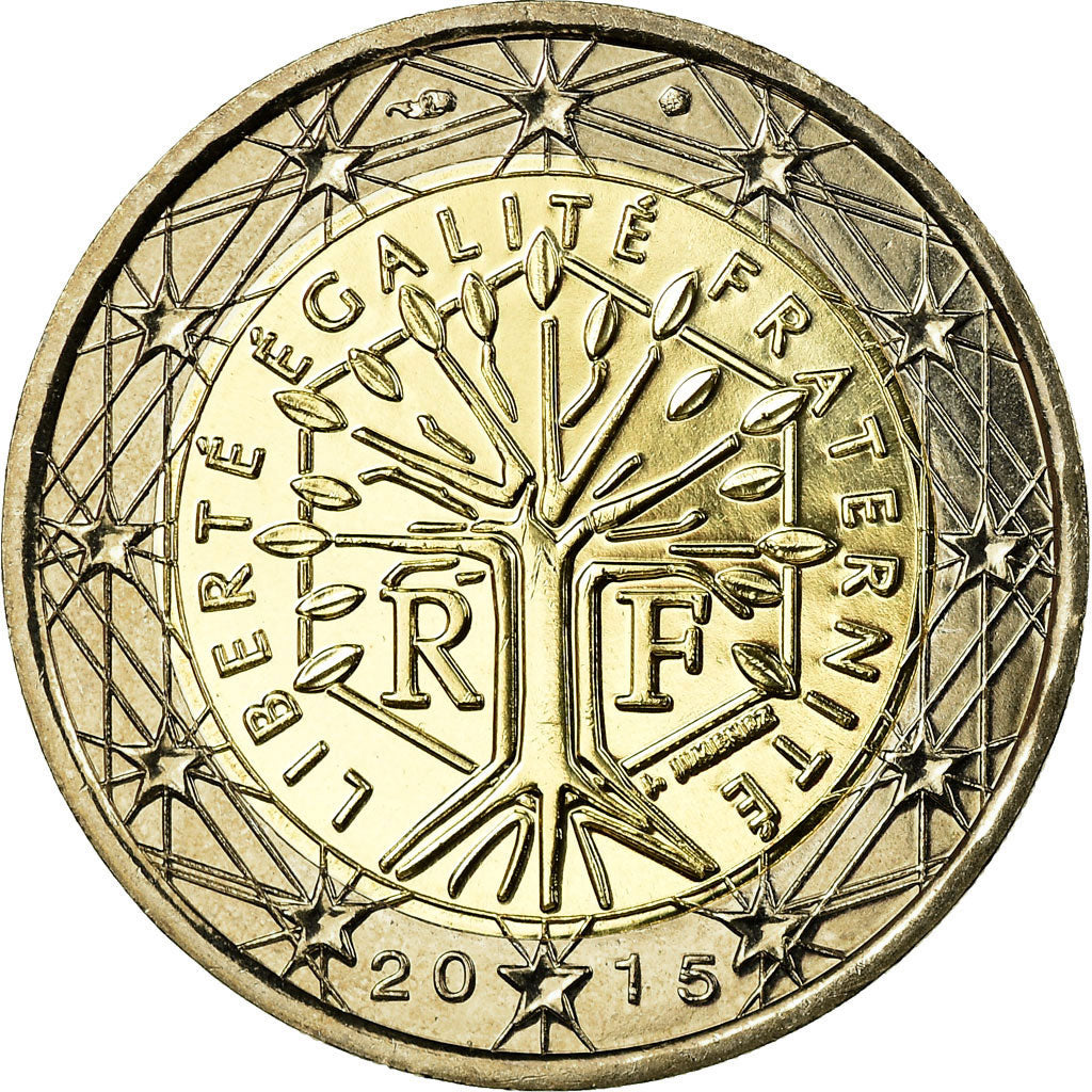 France, 2 Euro, 2015, MS(65-70), Bi-Metallic