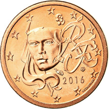 France, Euro Cent, 2016, MS(65-70), Copper Plated Steel