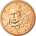 France, Euro Cent, 2016, MS(65-70), Copper Plated Steel