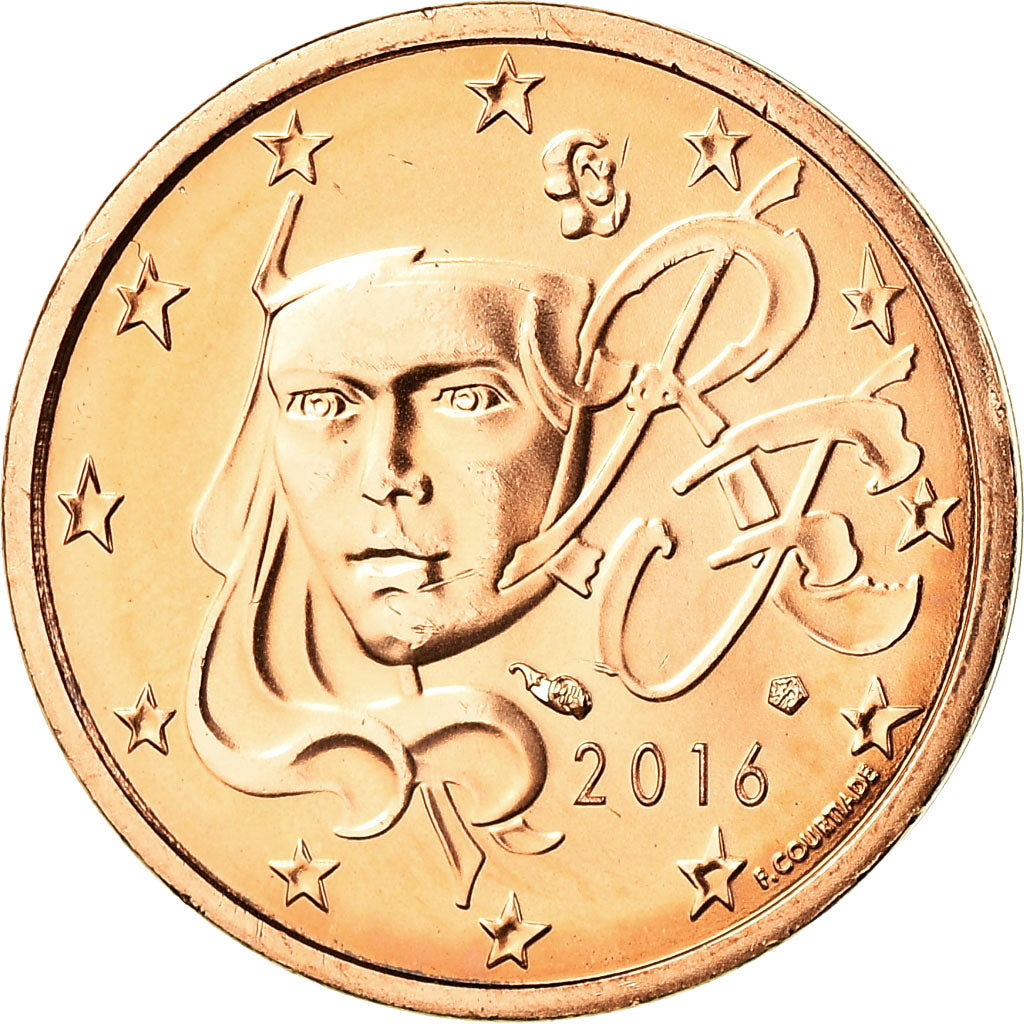 France, 2 Euro Cent, 2016, MS(65-70), Copper Plated Steel