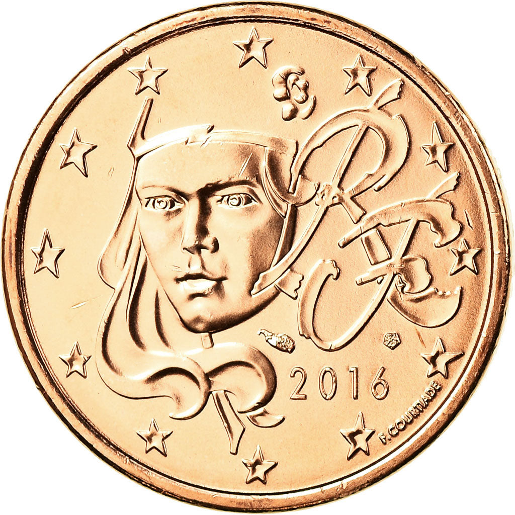 France, 5 Euro Cent, 2016, MS(65-70), Copper Plated Steel