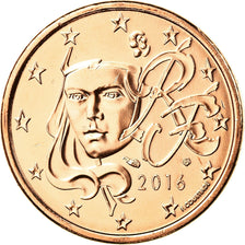 France, 5 Euro Cent, 2016, MS(65-70), Copper Plated Steel