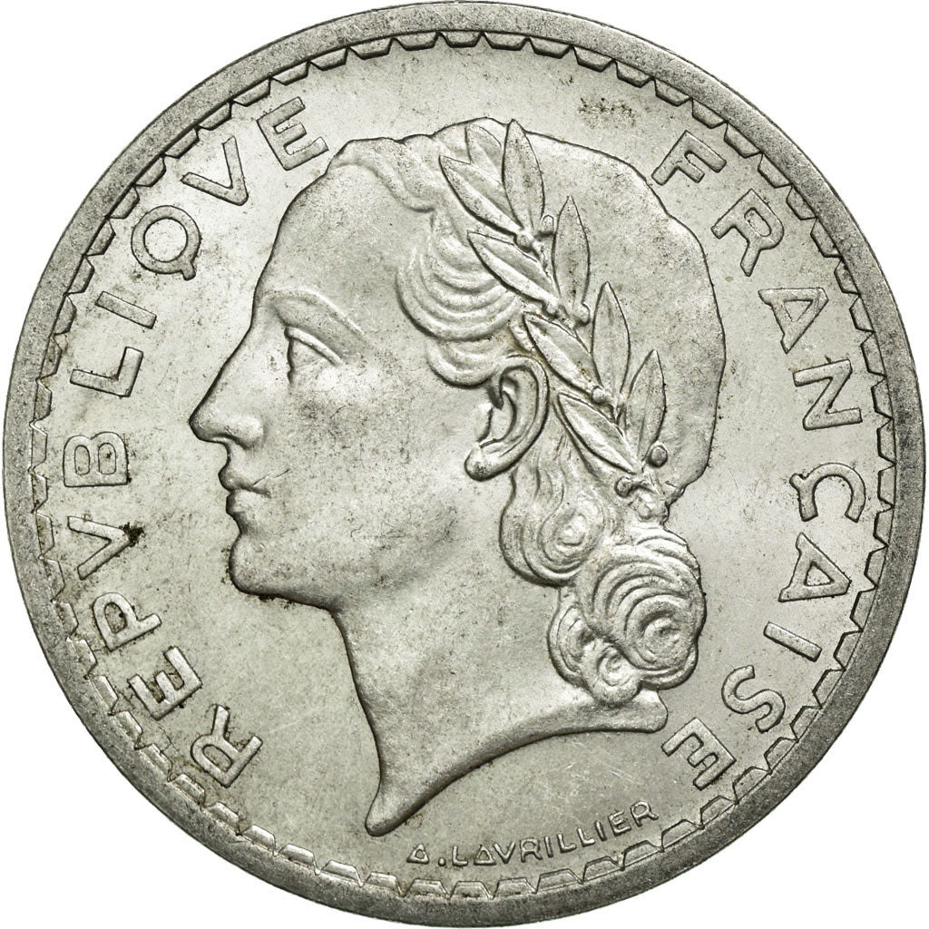 Coin, France, Lavrillier, 5 Francs, 1949, Beaumont le Roger, AU(50-53)