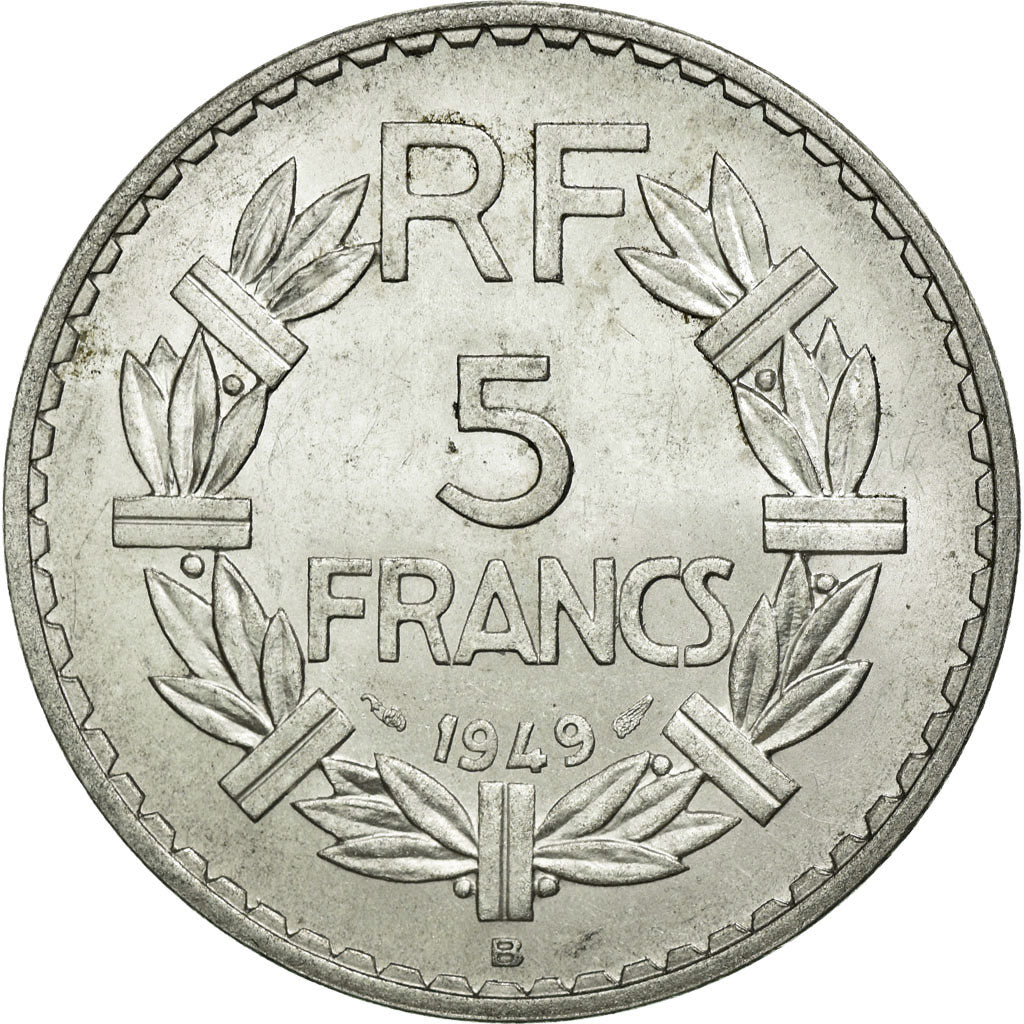 Coin, France, Lavrillier, 5 Francs, 1949, Beaumont le Roger, AU(50-53)