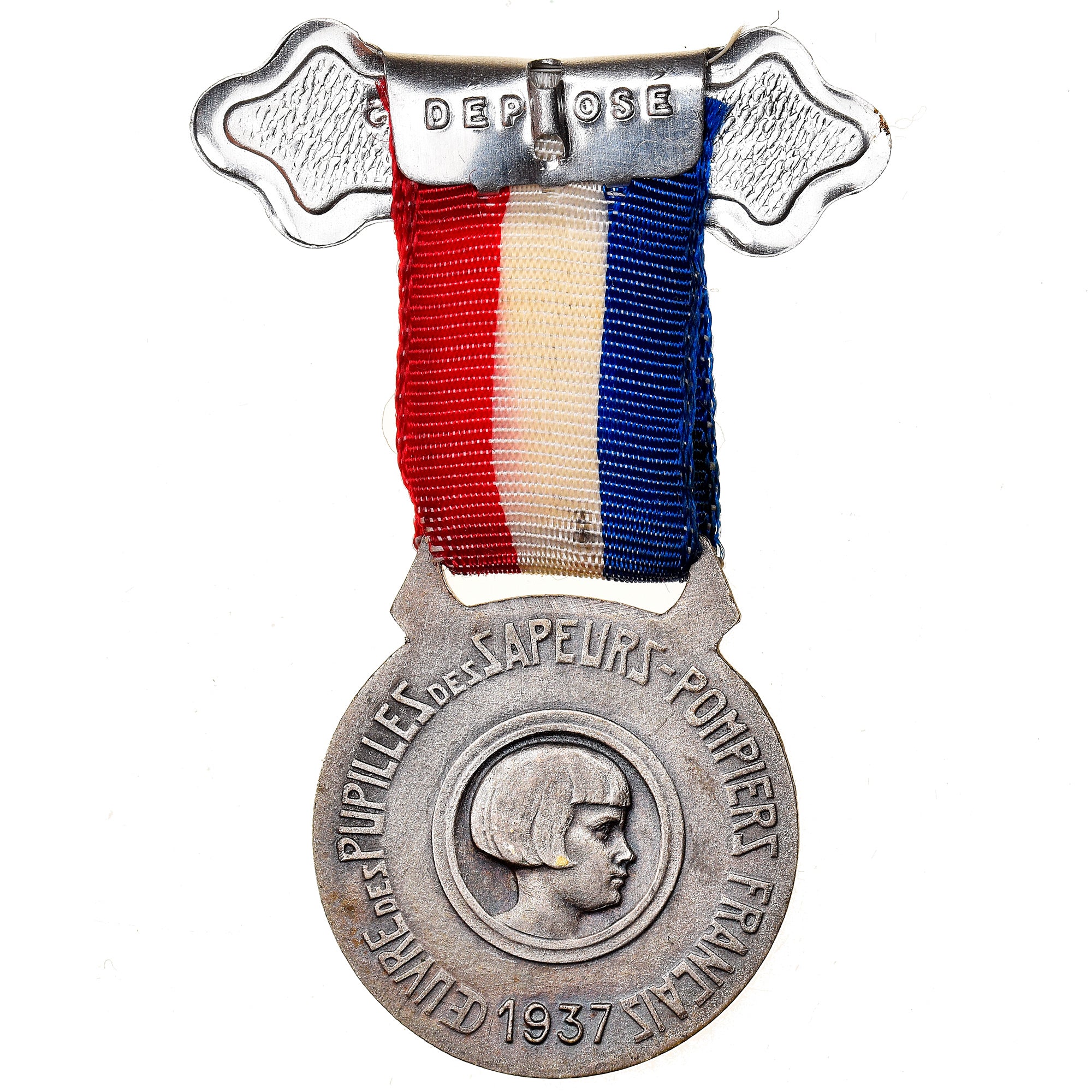 Francia, medalla, Oeuvre des Pupilles des Sapeurs Pompiers Français, 1937