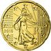 France, 20 Euro Cent, 2016, MS(65-70), Brass