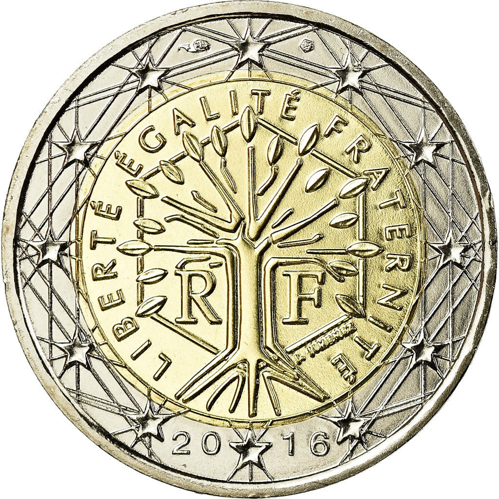 France, 2 Euro, 2016, MS(65-70), Bi-Metallic