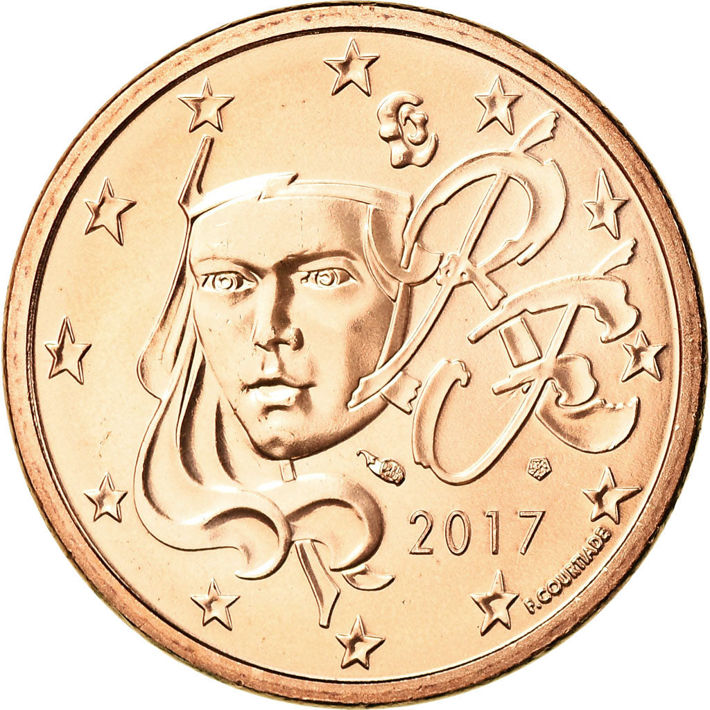France, 5 Euro Cent, 2017, MS(65-70), Copper Plated Steel