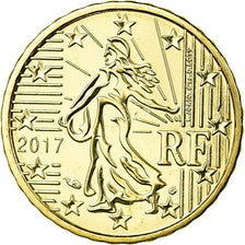 France, 10 Euro Cent, 2017, MS(65-70), Brass