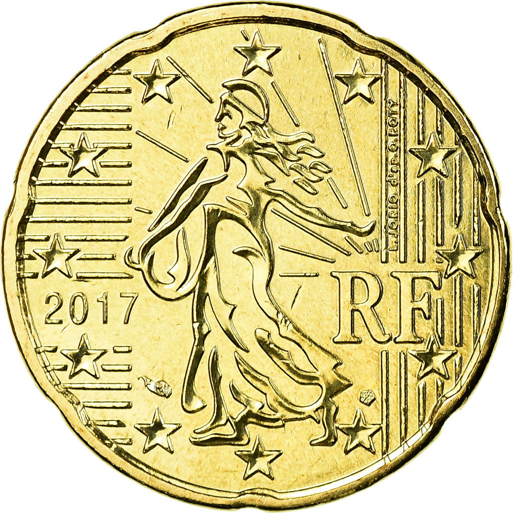 Francia, 20 Euro Cent, 2017, FDC, Ottone