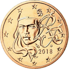 France, 2 Euro Cent, 2018, MS(65-70), Copper Plated Steel