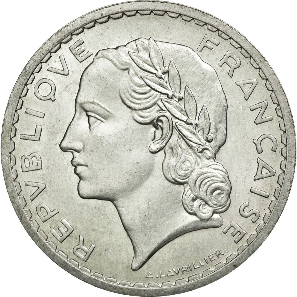 Coin, France, Lavrillier, 5 Francs, 1949, Beaumont le Roger, AU(55-58)
