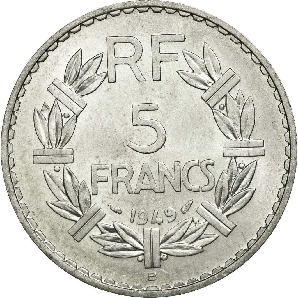 Coin, France, Lavrillier, 5 Francs, 1949, Beaumont le Roger, AU(55-58)