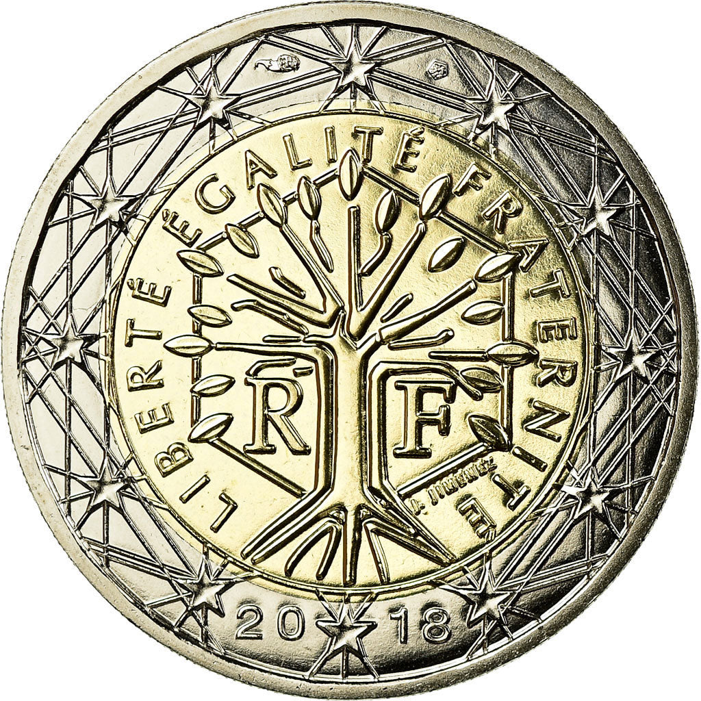 France, 2 Euro, 2018, MS(65-70), Bi-Metallic