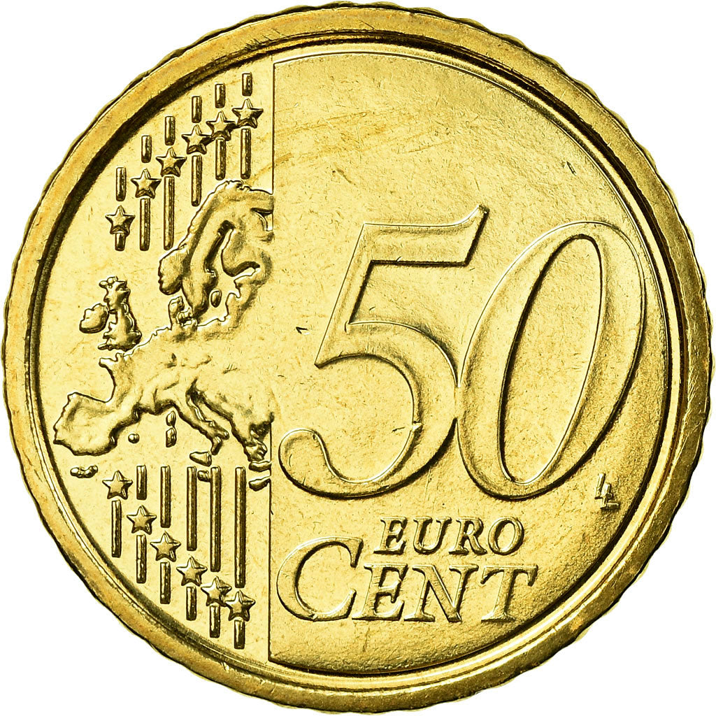 IRELAND REPUBLIC, 50 Euro Cent, 2007, MS(65-70), Brass, KM:49