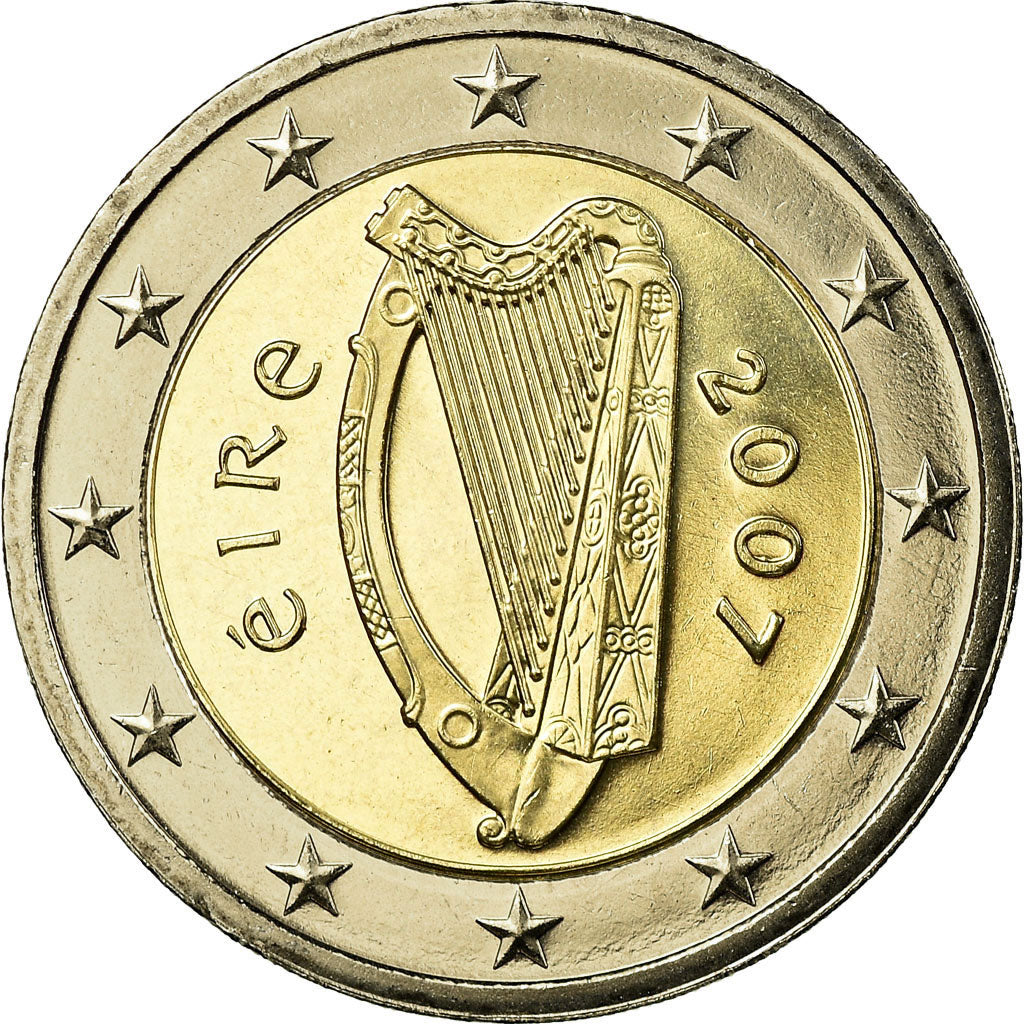 IRELAND REPUBLIC, 2 Euro, 2007, MS(65-70), Bi-Metallic, KM:51