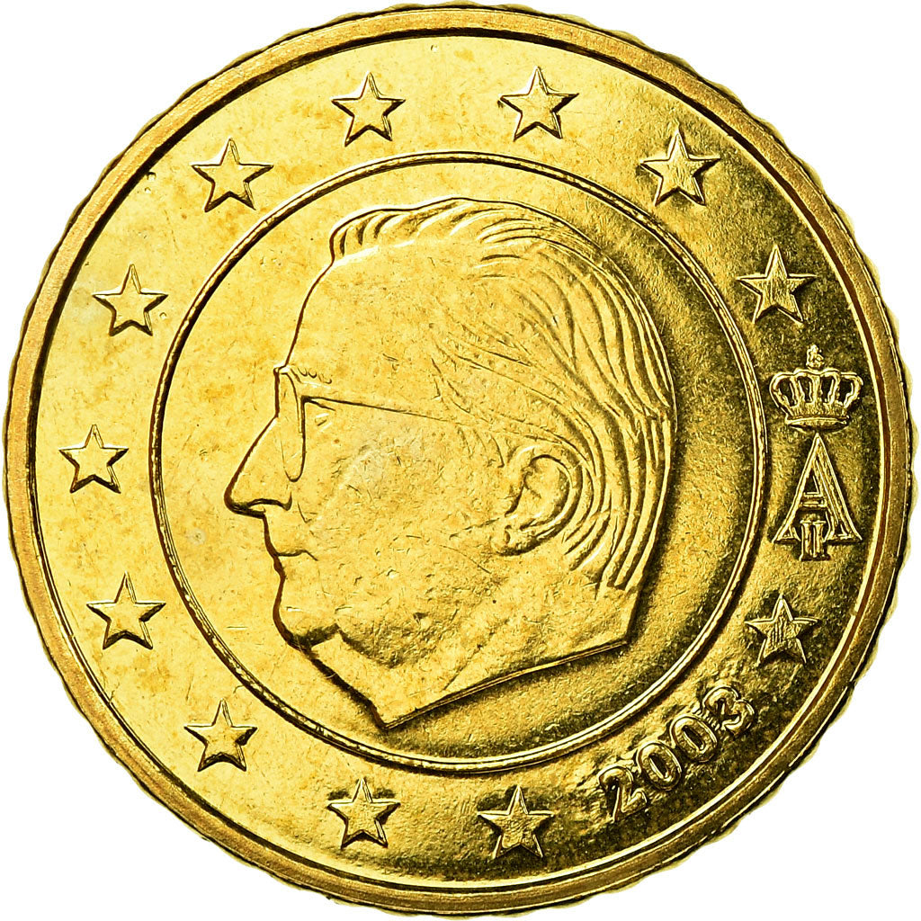 Belgium, 50 Euro Cent, 2003, MS(65-70), Brass, KM:229