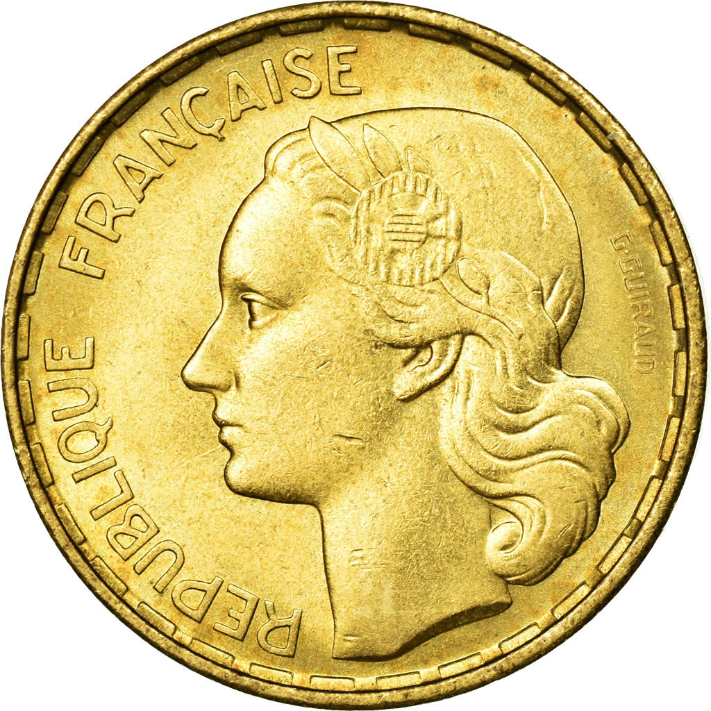 FRANCE, Guiraud, 50 Francs, 1952, Paris, KM #918.1, AU(55-58), Aluminum-Bronze,.