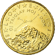 Slovenia, 50 Euro Cent, 2007, MS(65-70), Brass, KM:73