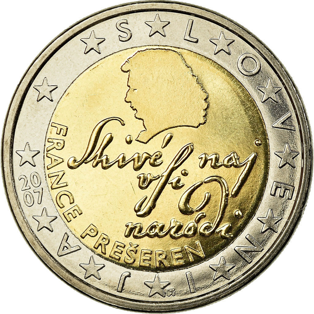 Slovenia, 2 Euro, 2007, MS(65-70), Bi-Metallic, KM:75
