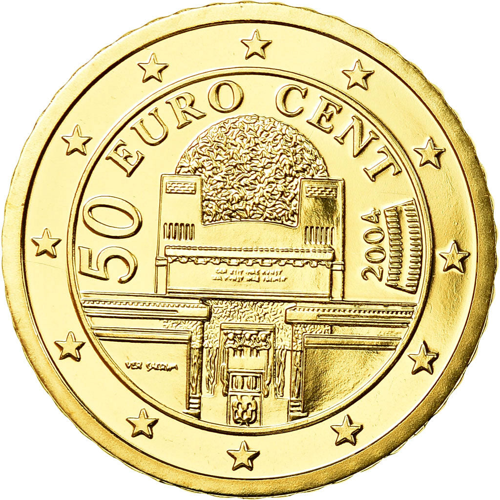 Austria, 50 Euro Cent, 2004, MS(65-70), Brass, KM:3087