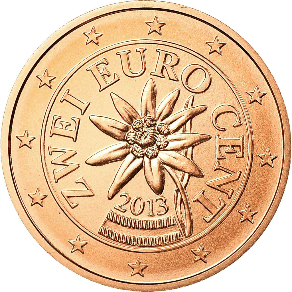 Austria, 2 Euro Cent, 2013, FDC, Cobre chapado en acero