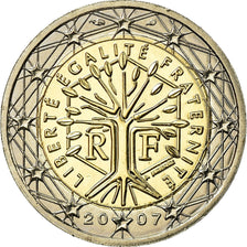 France, 2 Euro, 2007, MS(65-70), Bi-Metallic, KM:1414