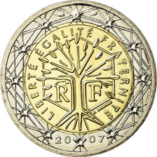 France, 2 Euro, 2007, MS(65-70), Bi-Metallic, KM:1414