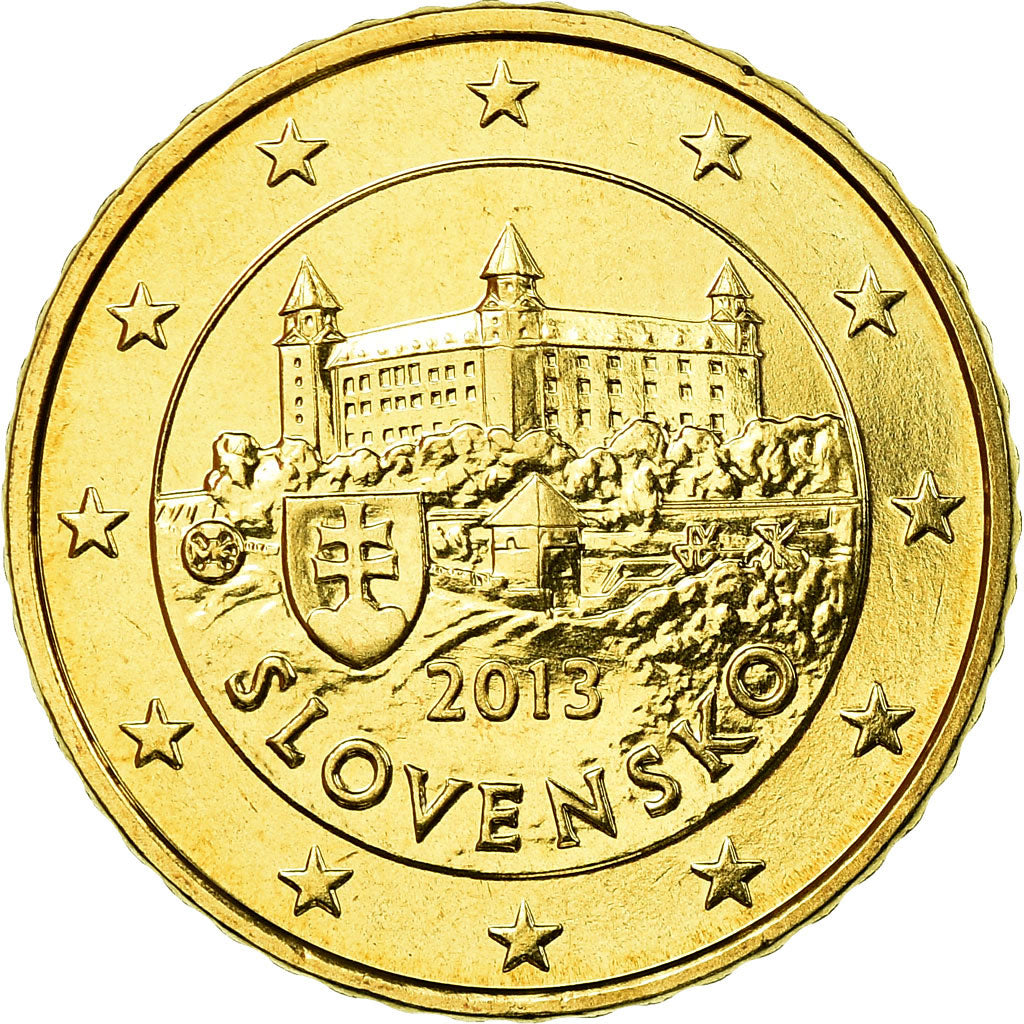 Slovakia, 50 Euro Cent, 2013, MS(65-70), Brass, KM:100