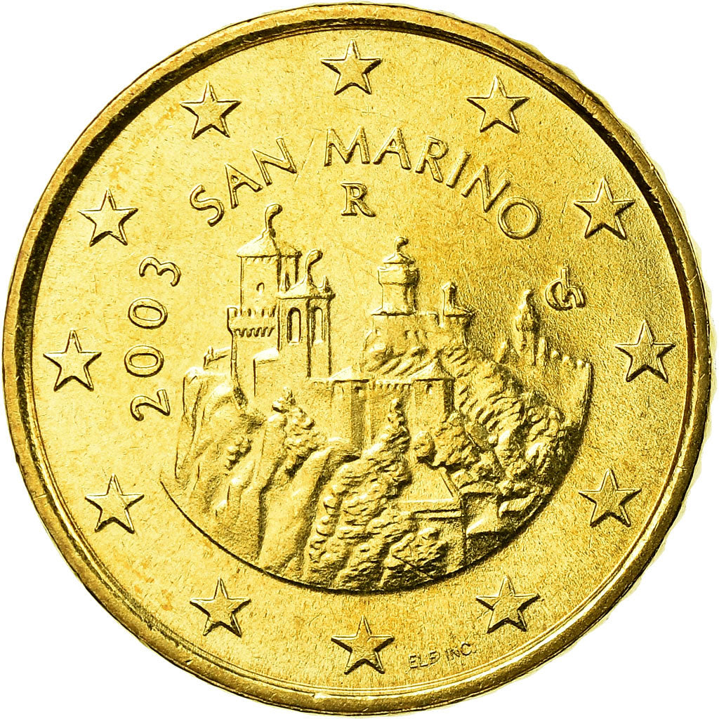 San Marino, 50 Euro Cent, 2003, Rome, MS(65-70), Mosiądz, KM:445